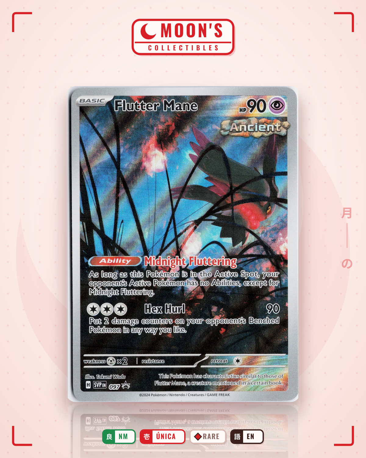 Carta Pokémon Flutter Mane · Scarlet & Violet Black Star Promos #097 (NM) — pieza única en Moon's Collectibles México