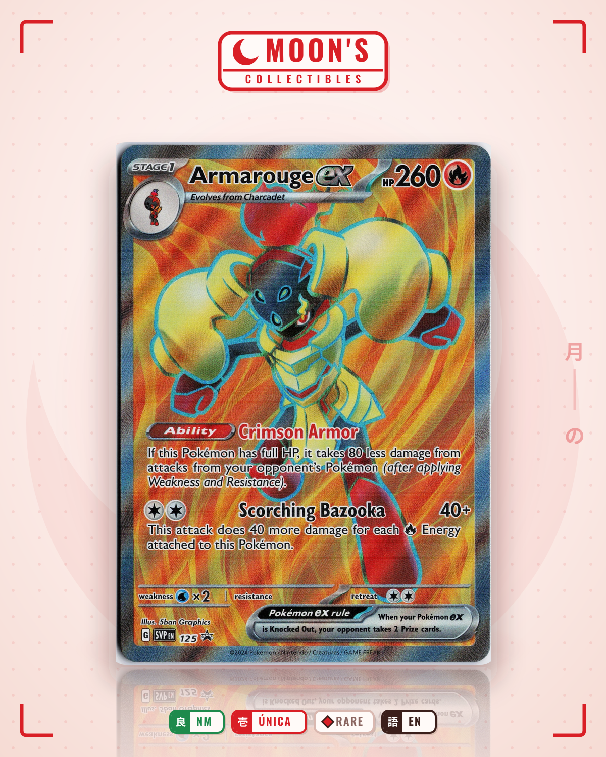 Carta Pokémon Armarouge ex · Scarlet & Violet Black Star Promos #125 (NM) — pieza única en Moon's Collectibles México