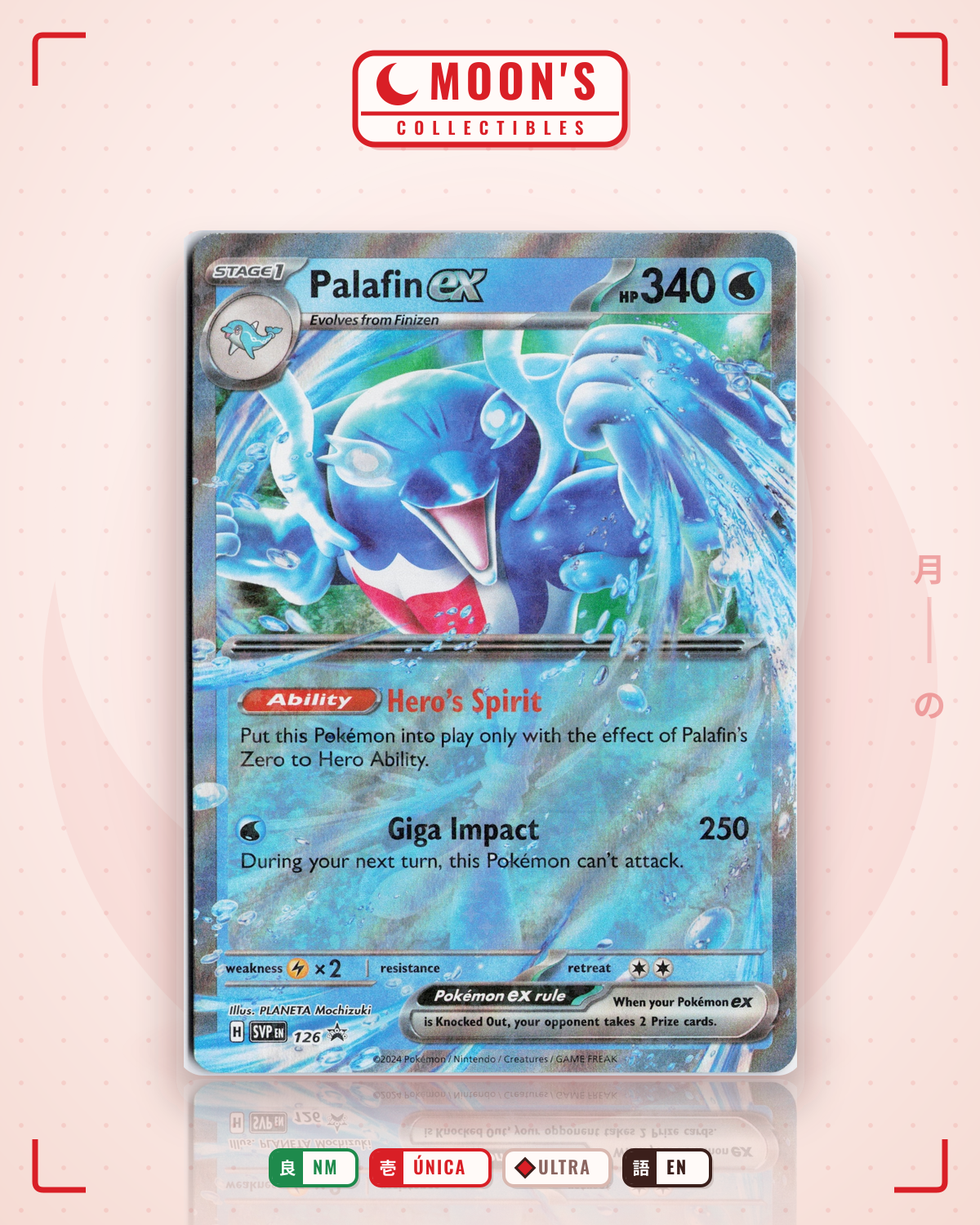 Carta Pokémon Palafin ex · Twilight Masquerade #061/167 (NM) — pieza única en Moon's Collectibles México