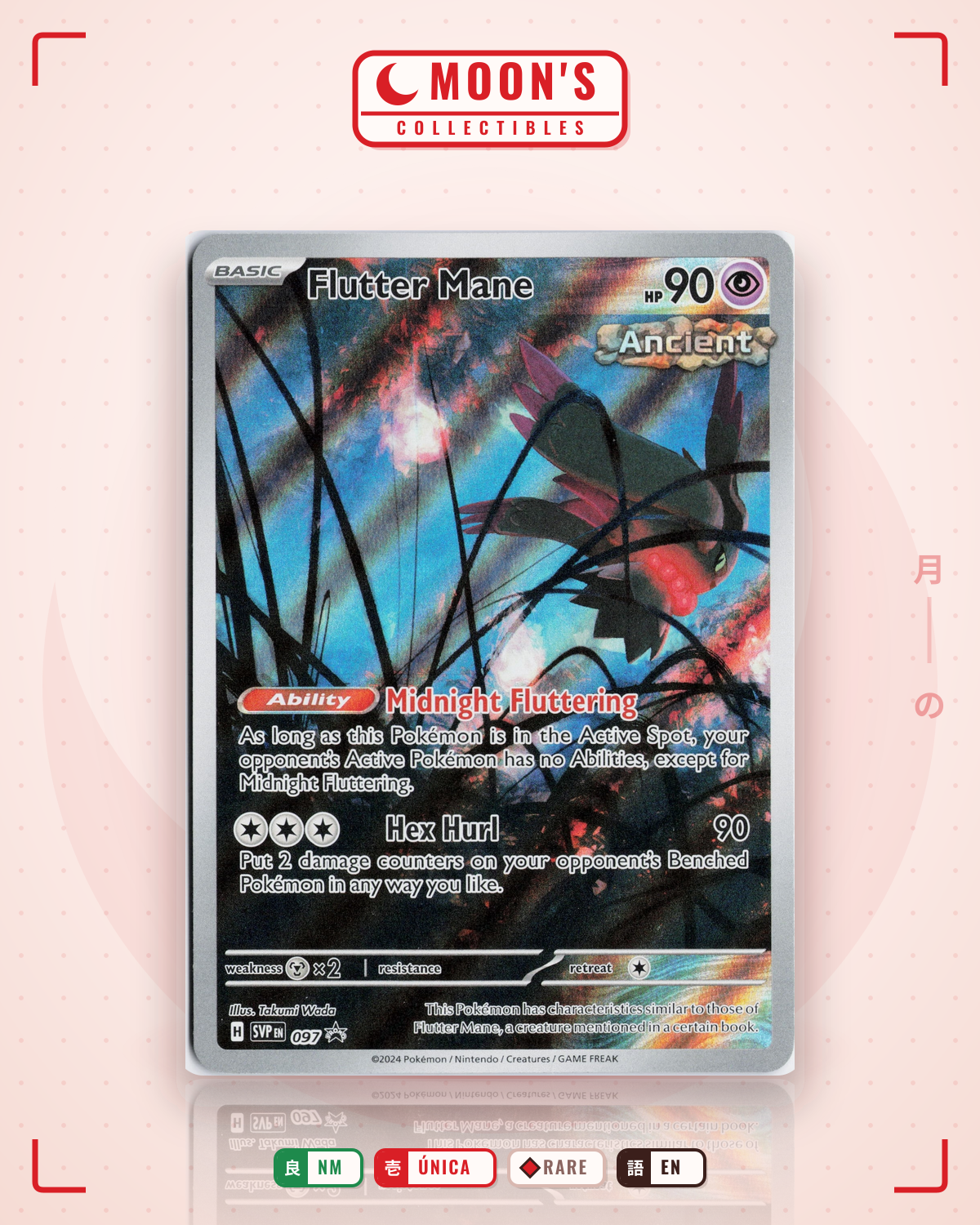 Carta Pokémon Flutter Mane · Scarlet & Violet Black Star Promos #097 (NM) — pieza única en Moon's Collectibles México