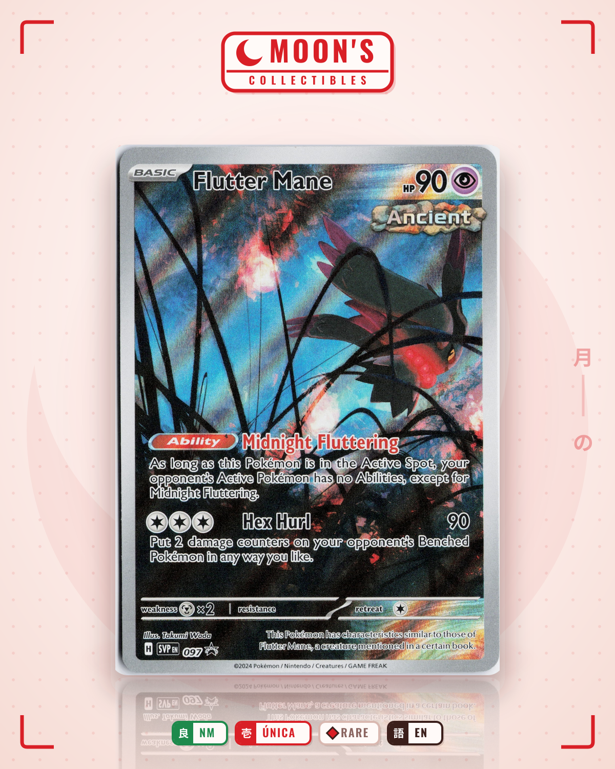 Carta Pokémon Flutter Mane · Scarlet & Violet Black Star Promos #097 (NM) — pieza única en Moon's Collectibles México