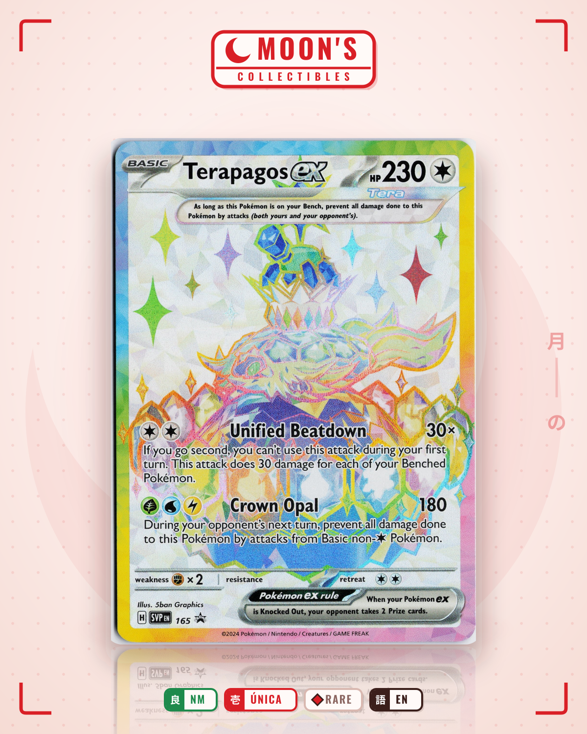 Carta Pokémon Terapagos ex · Scarlet & Violet Black Star Promos #165 (NM) — pieza única en Moon's Collectibles México