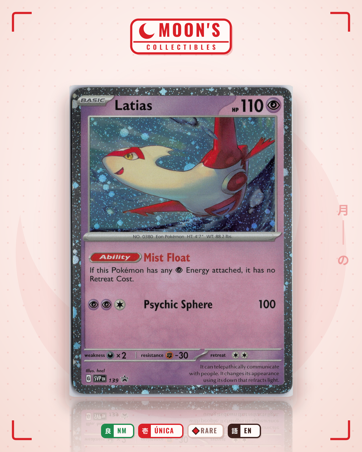 Carta Pokémon Latias · Scarlet & Violet Black Star Promos #139 (NM) — pieza única en Moon's Collectibles México