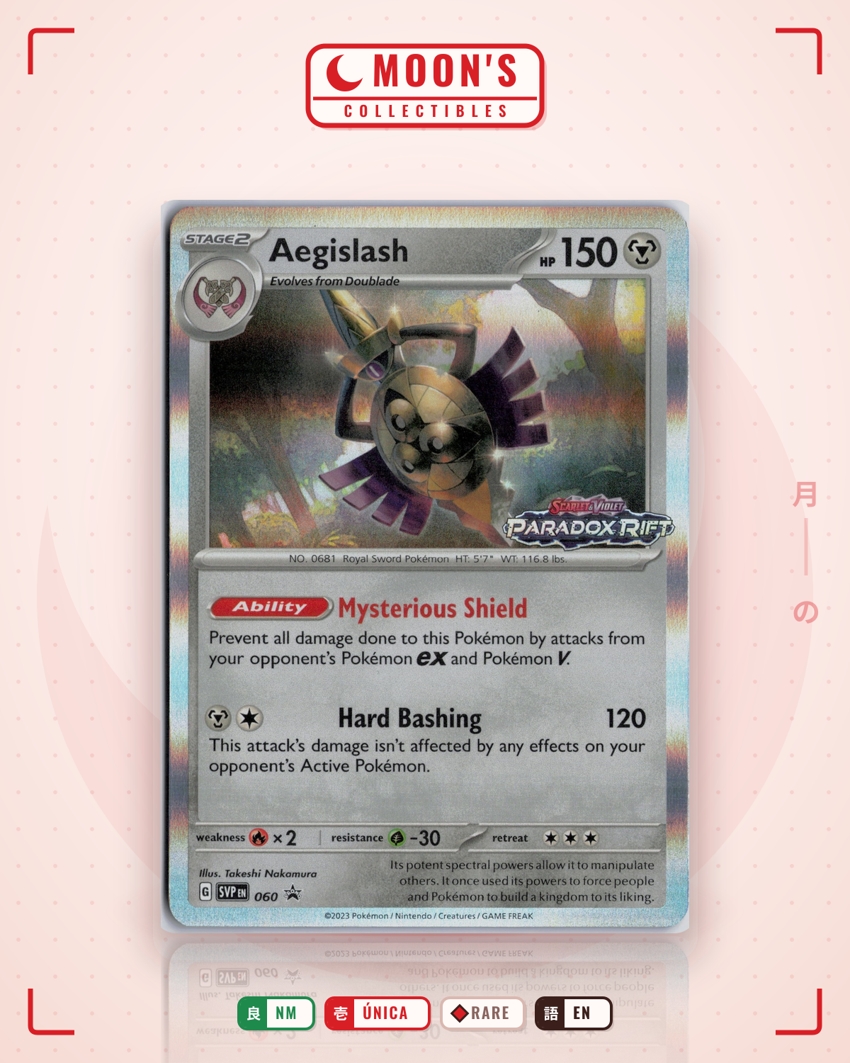 Carta Pokémon Aegislash · Scarlet & Violet Black Star Promos #060 (NM) — pieza única en Moon's Collectibles México