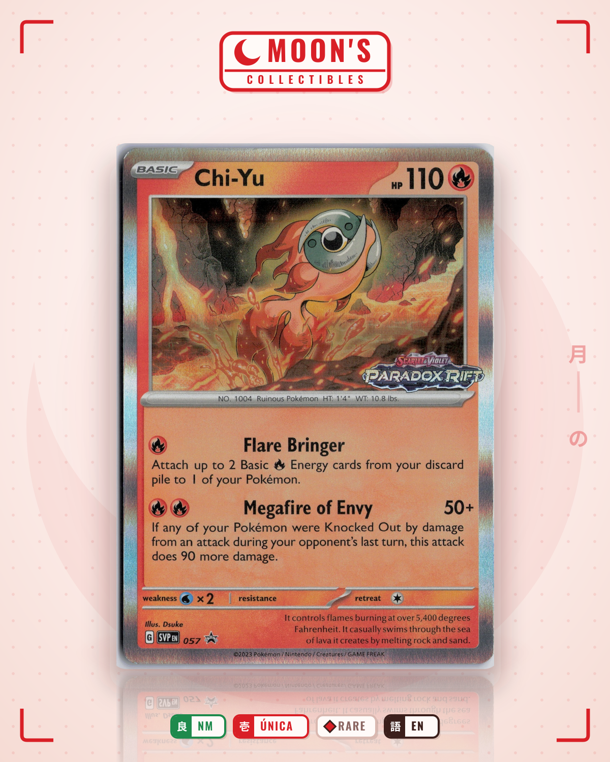 Carta Pokémon Chi-Yu · Scarlet & Violet Black Star Promos #057 (NM) — pieza única en Moon's Collectibles México