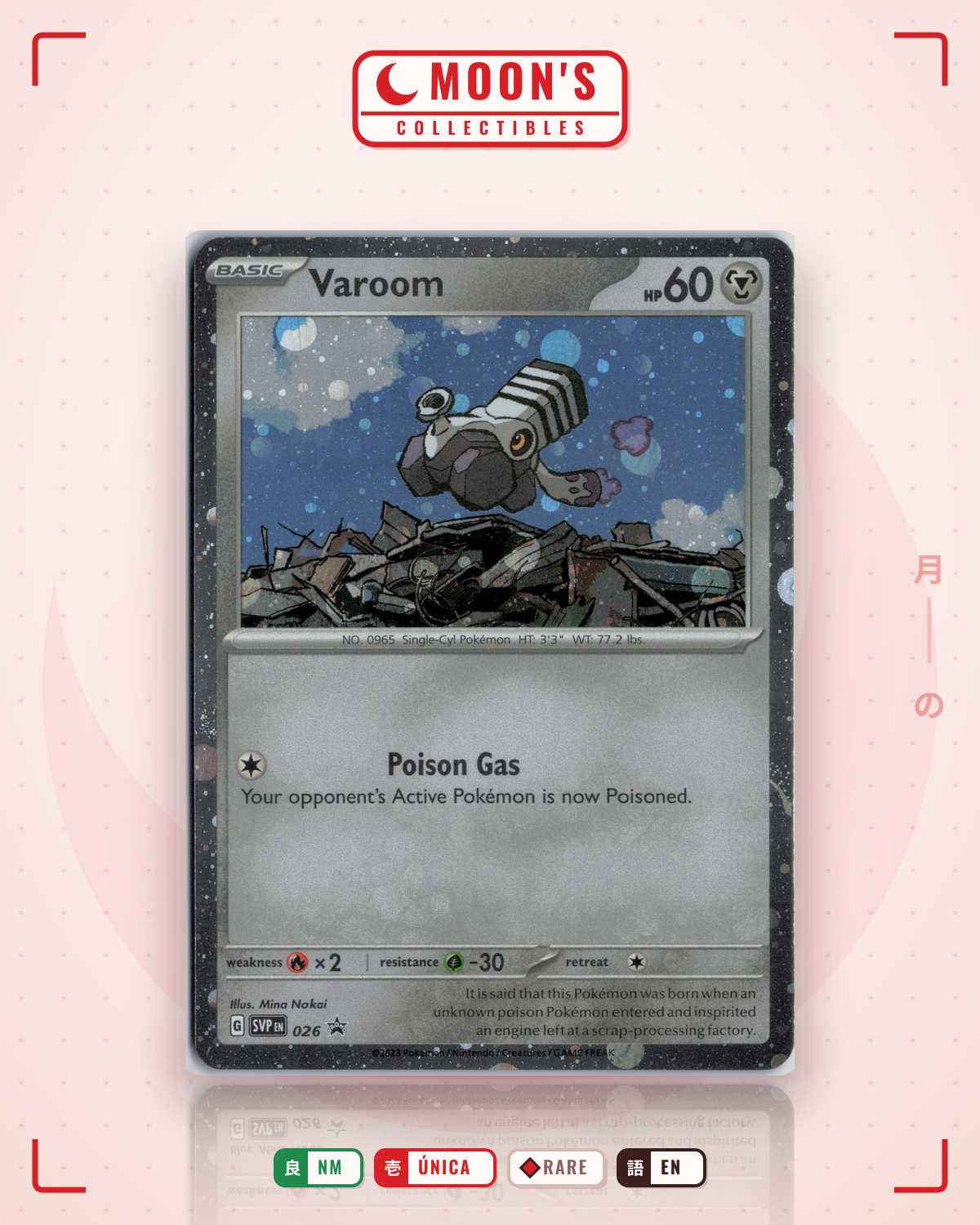Carta Pokémon Varoom · Scarlet & Violet Black Star Promos #026 (NM) — pieza única en Moon's Collectibles México