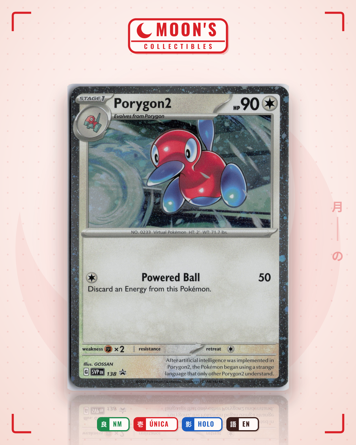 Carta Pokémon Porygon2 · Scarlet & Violet Black Star Promos #138 (NM) — pieza única en Moon's Collectibles México