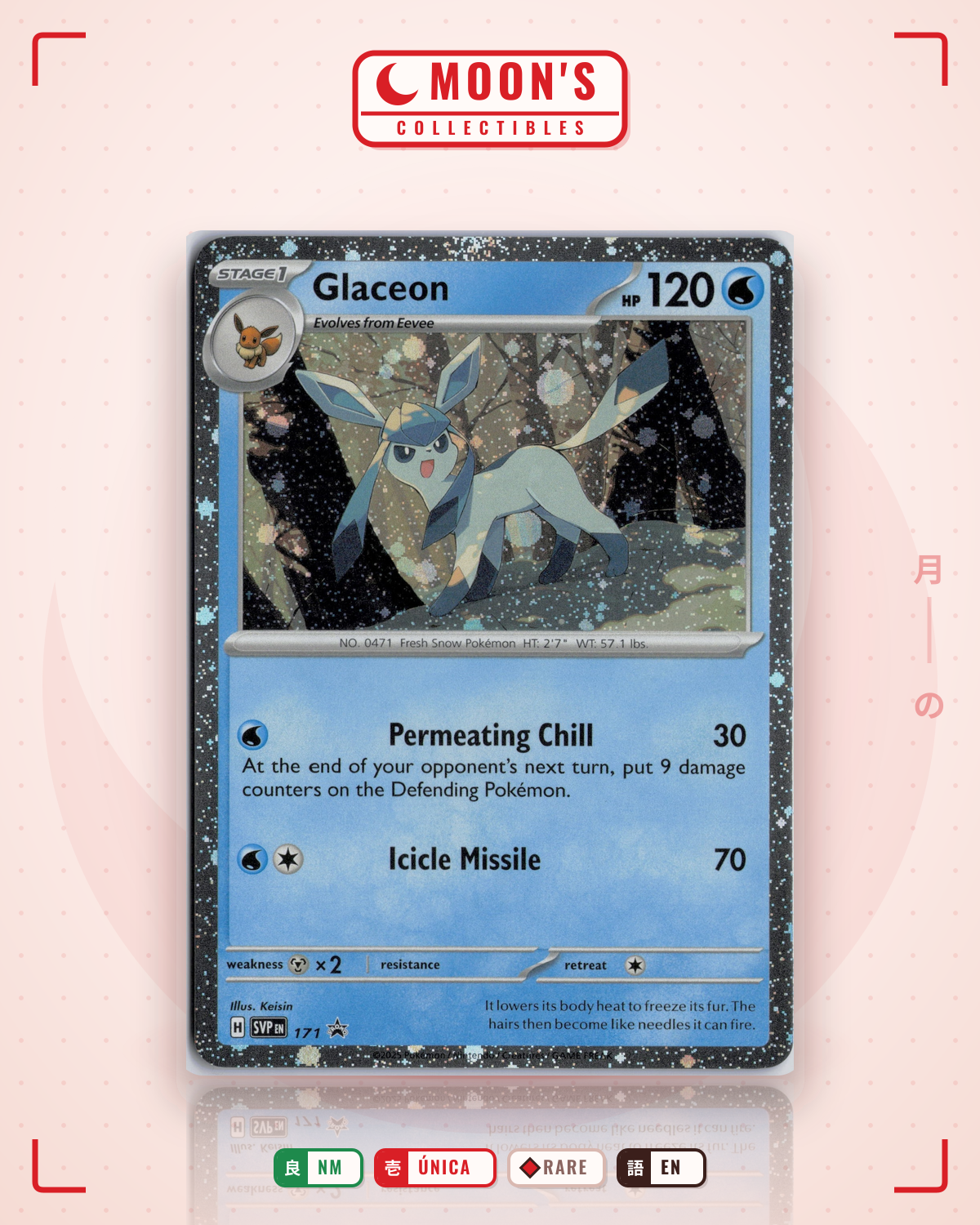 Carta Pokémon Glaceon · Scarlet & Violet Black Star Promos #171 (NM) — pieza única en Moon's Collectibles México