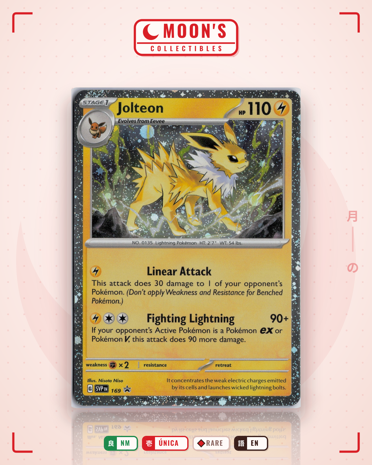 Carta Pokémon Jolteon · Scarlet & Violet Black Star Promos #169 (NM) — pieza única en Moon's Collectibles México