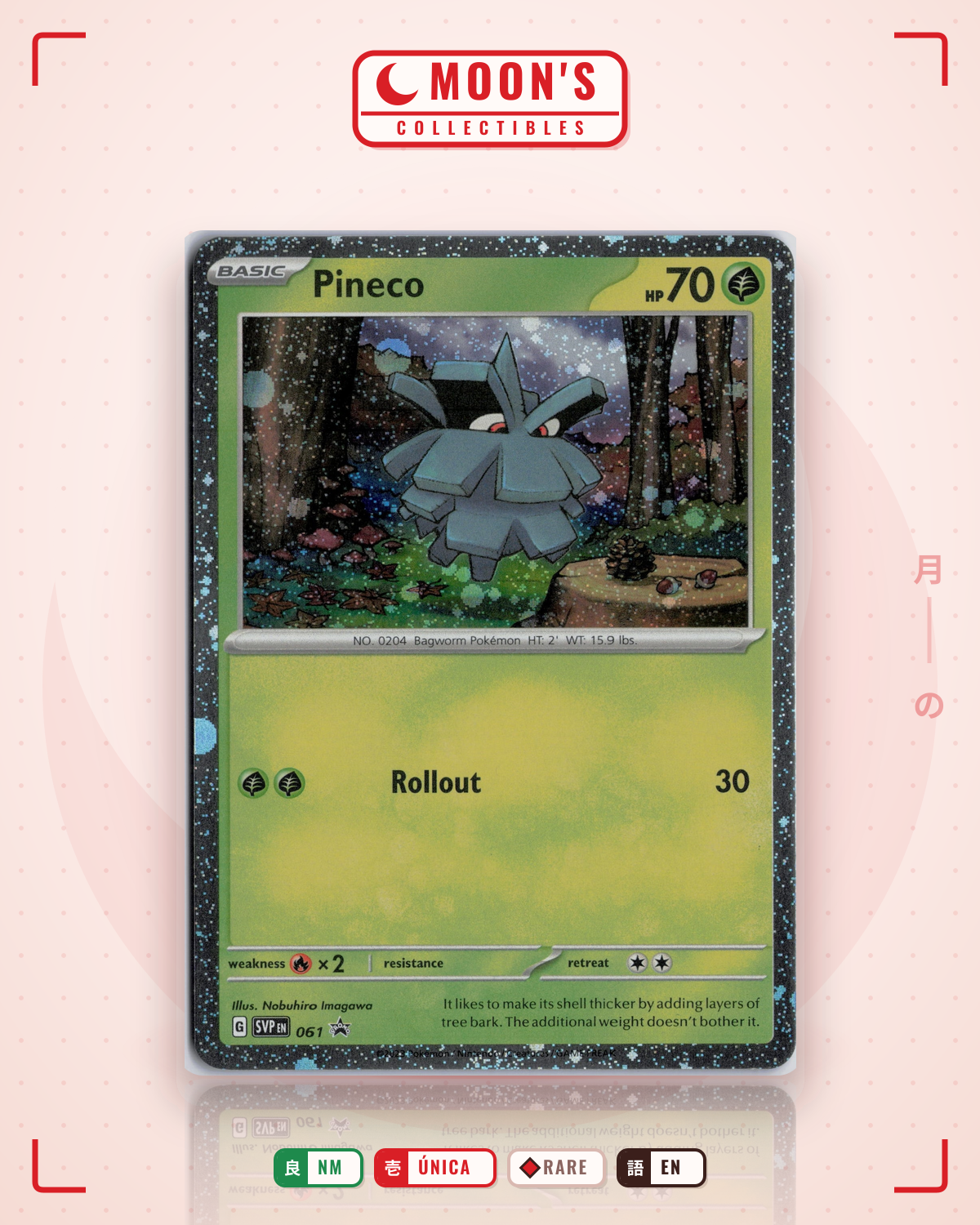 Carta Pokémon Pineco · Scarlet & Violet Black Star Promos #061 (NM) — pieza única en Moon's Collectibles México
