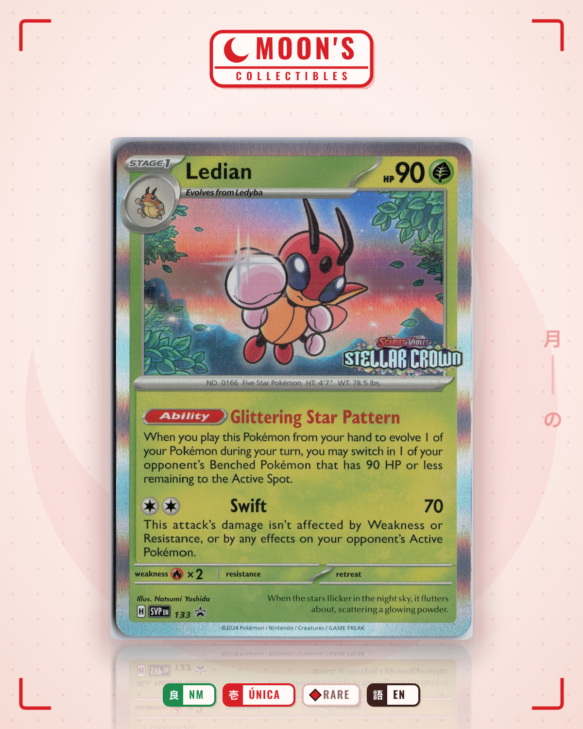 Carta Pokémon Ledian · Scarlet & Violet Black Star Promos #133 (NM) — pieza única en Moon's Collectibles México