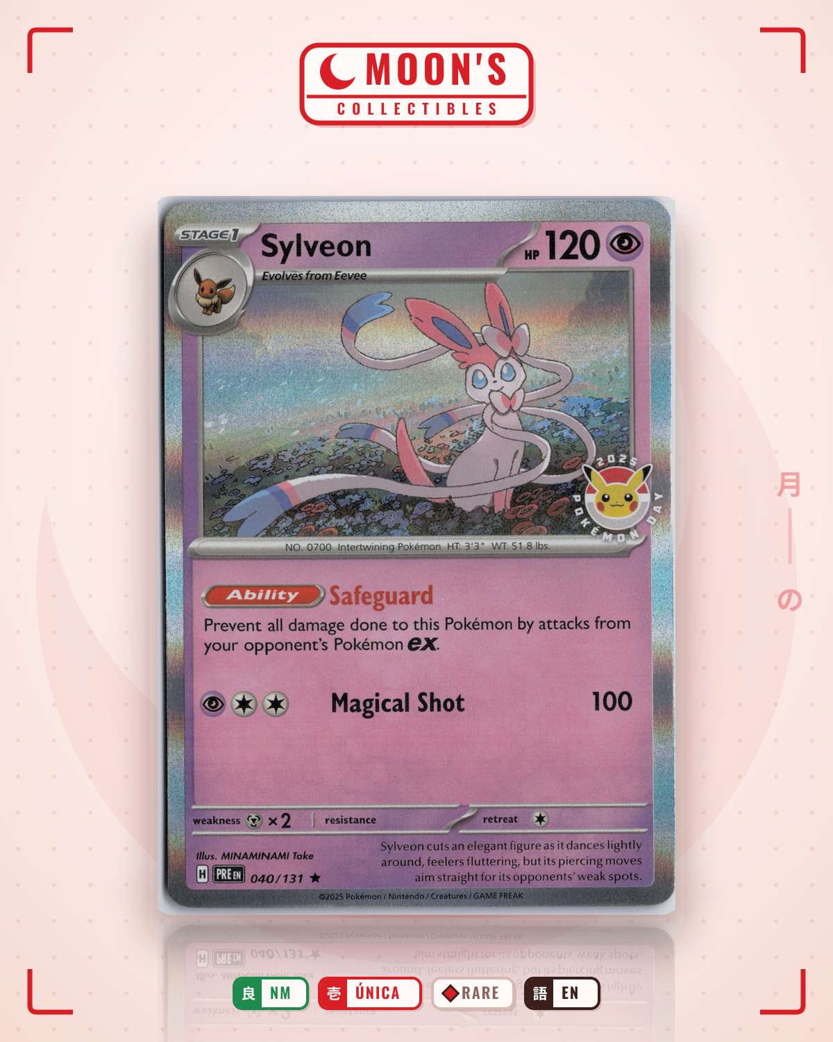Carta Pokémon Sylveon · Prismatic Evolutions #040/131 (NM) — pieza única en Moon's Collectibles México