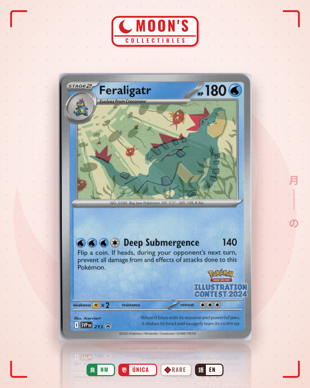 Carta Pokémon Feraligatr · Scarlet & Violet Black Star Promos #213 (NM) — pieza única en Moon's Collectibles México