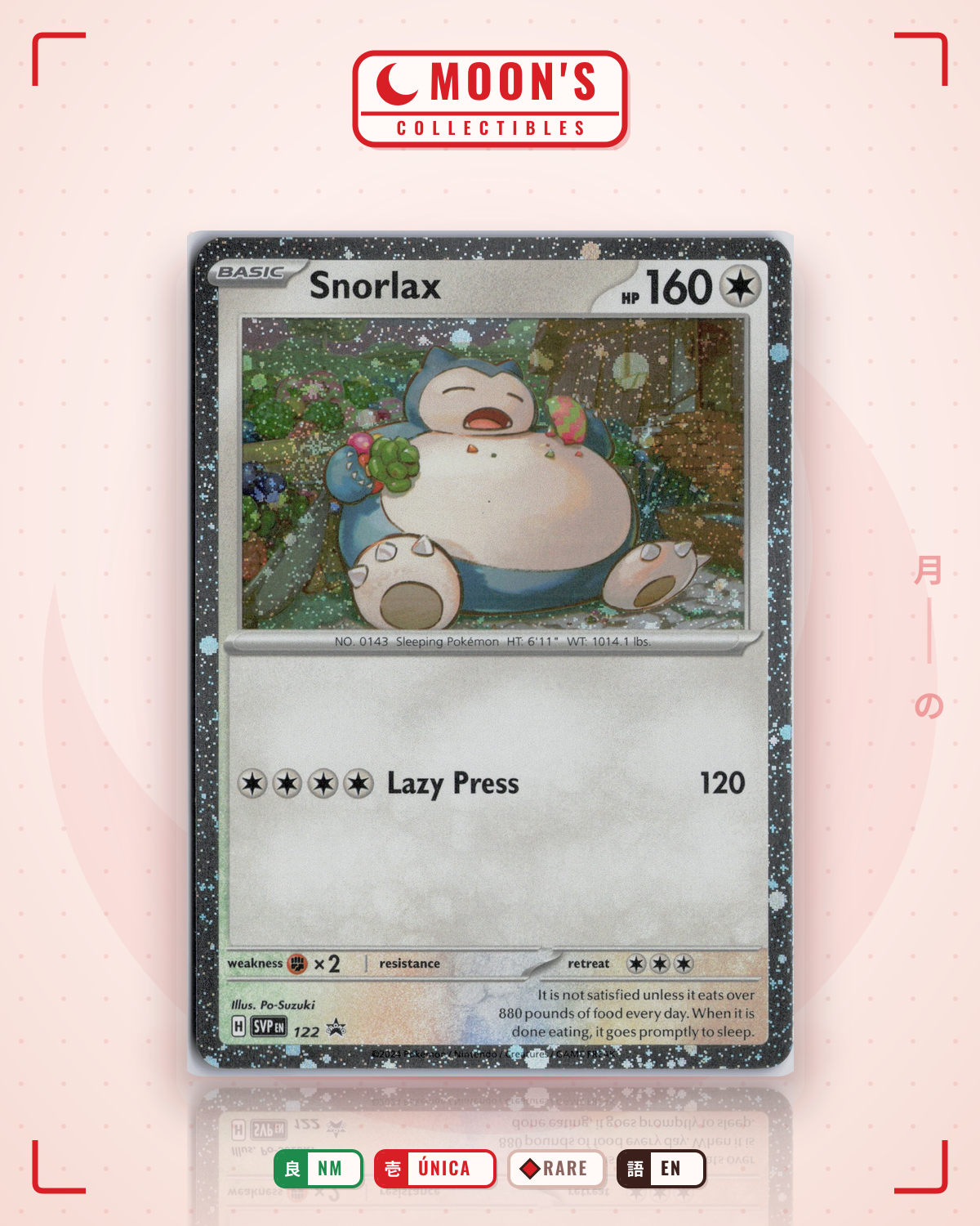 Carta Pokémon Snorlax · Scarlet & Violet Black Star Promos #122 (NM) — pieza única en Moon's Collectibles México