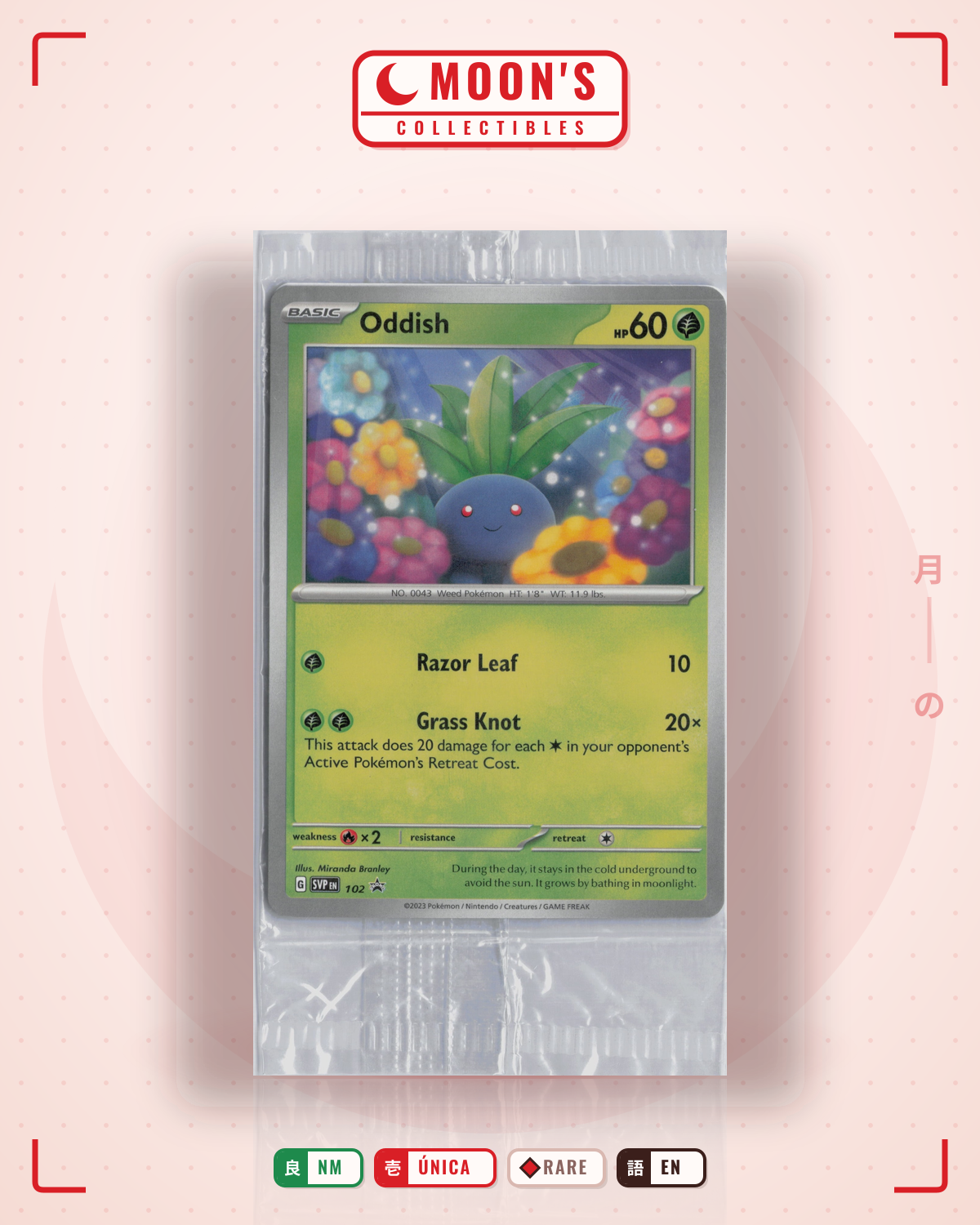 Carta Pokémon Oddish · Scarlet & Violet Black Star Promos #102 (NM) — pieza única en Moon's Collectibles México