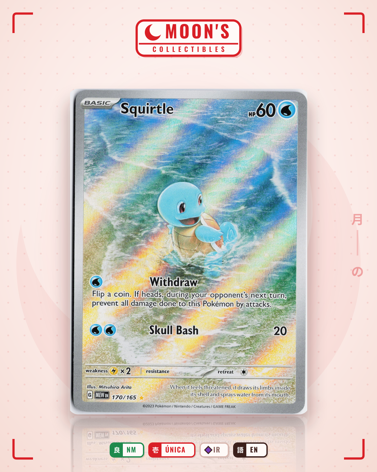Carta Pokémon Squirtle · 151 #170/165 (NM) — pieza única en Moon's Collectibles México