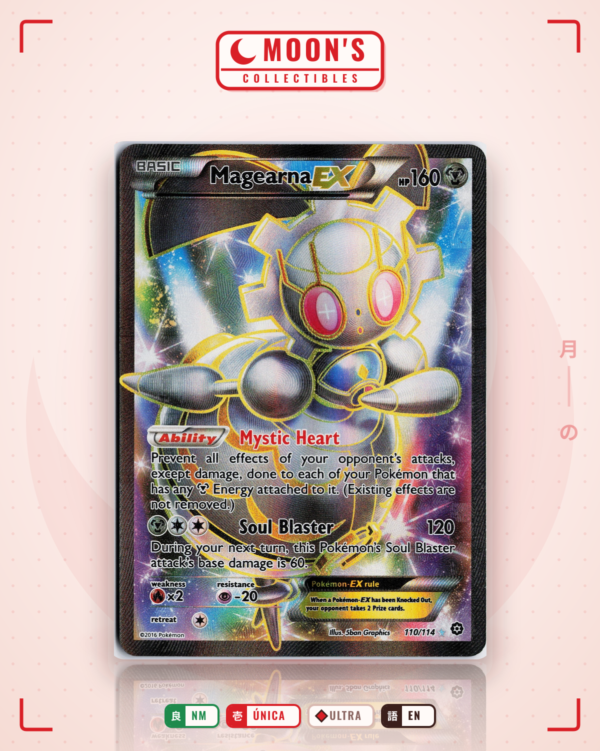 Carta Pokémon Magearna-EX · Steam Siege #110/114 (NM) — pieza única en Moon's Collectibles México
