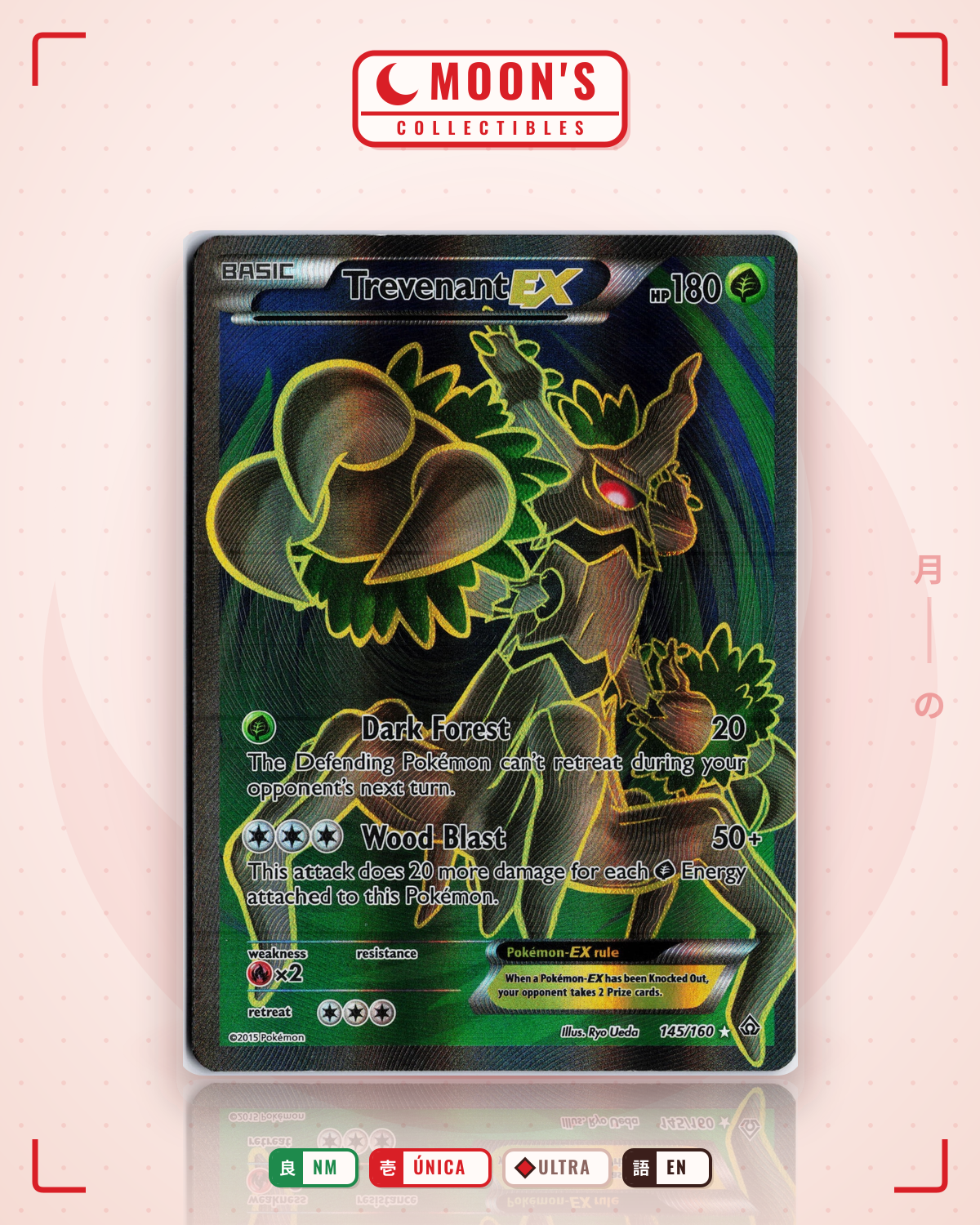 Carta Pokémon Trevenant-EX · Primal Clash #145/160 (NM) — pieza única en Moon's Collectibles México