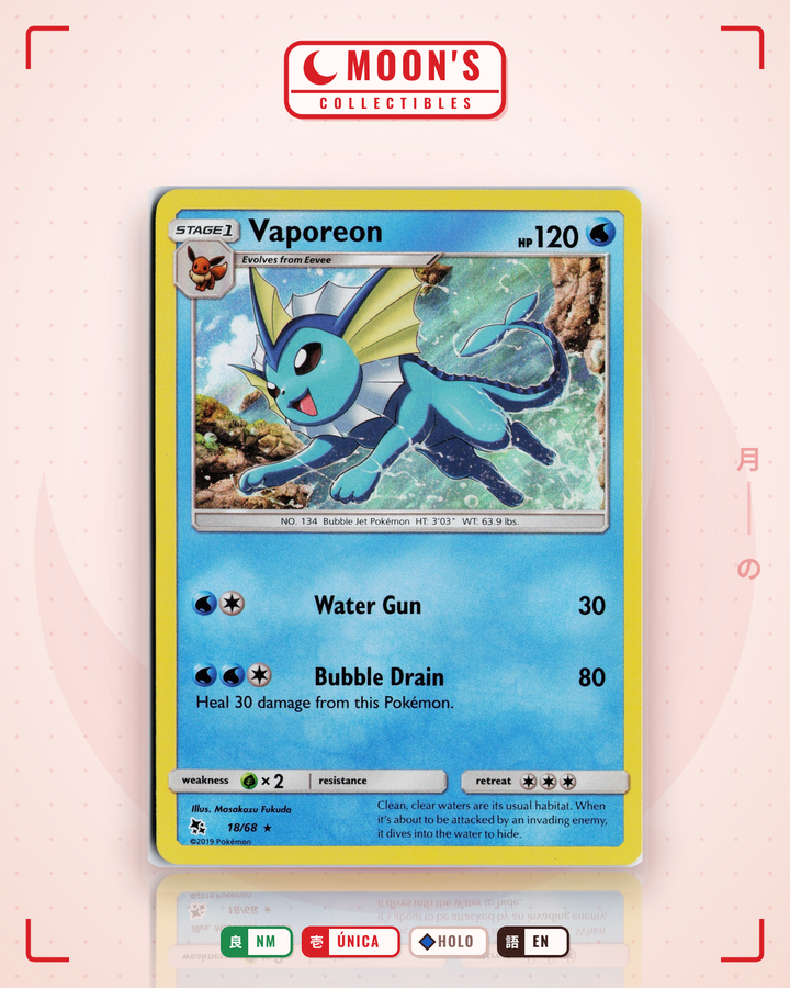 Vaporeon · Hidden Fates #18/68 · NM