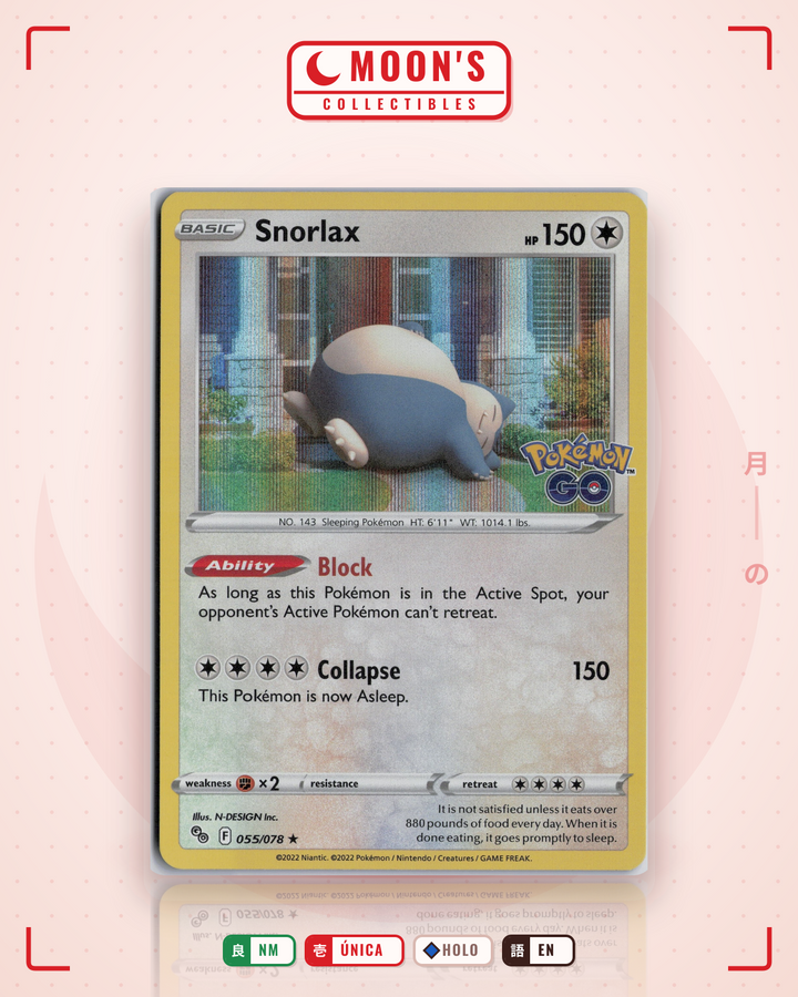 Snorlax · Pokémon GO #055/078 · NM