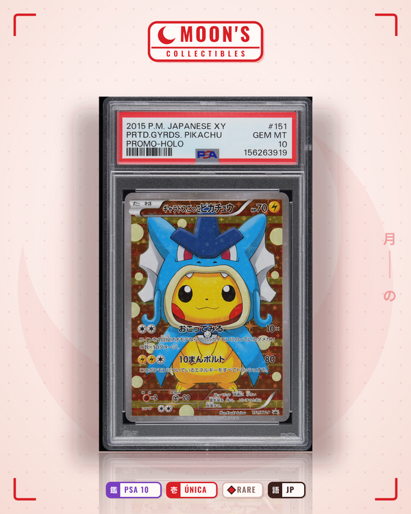 Carta Pokémon ギャラドスごっこピカチュウ · XY Promos #151/XY-P (PSA 10) — pieza única en Moon's Collectibles México
