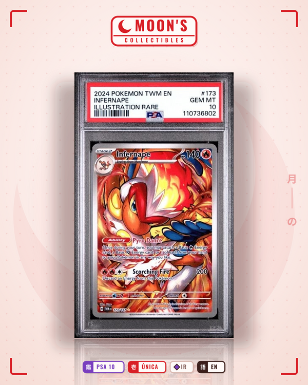 Carta Pokémon Infernape · Twilight Masquerade #173/167 (PSA 10) — pieza única en Moon's Collectibles México