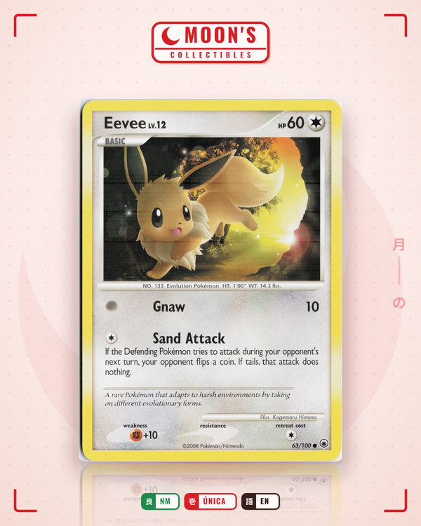 Carta Pokémon Eevee · Majestic Dawn #63/100 (NM) — pieza única en Moon's Collectibles México