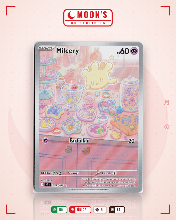 Carta Pokémon Milcery · Stellar Crown #152/142 (NM) — pieza única en Moon's Collectibles México