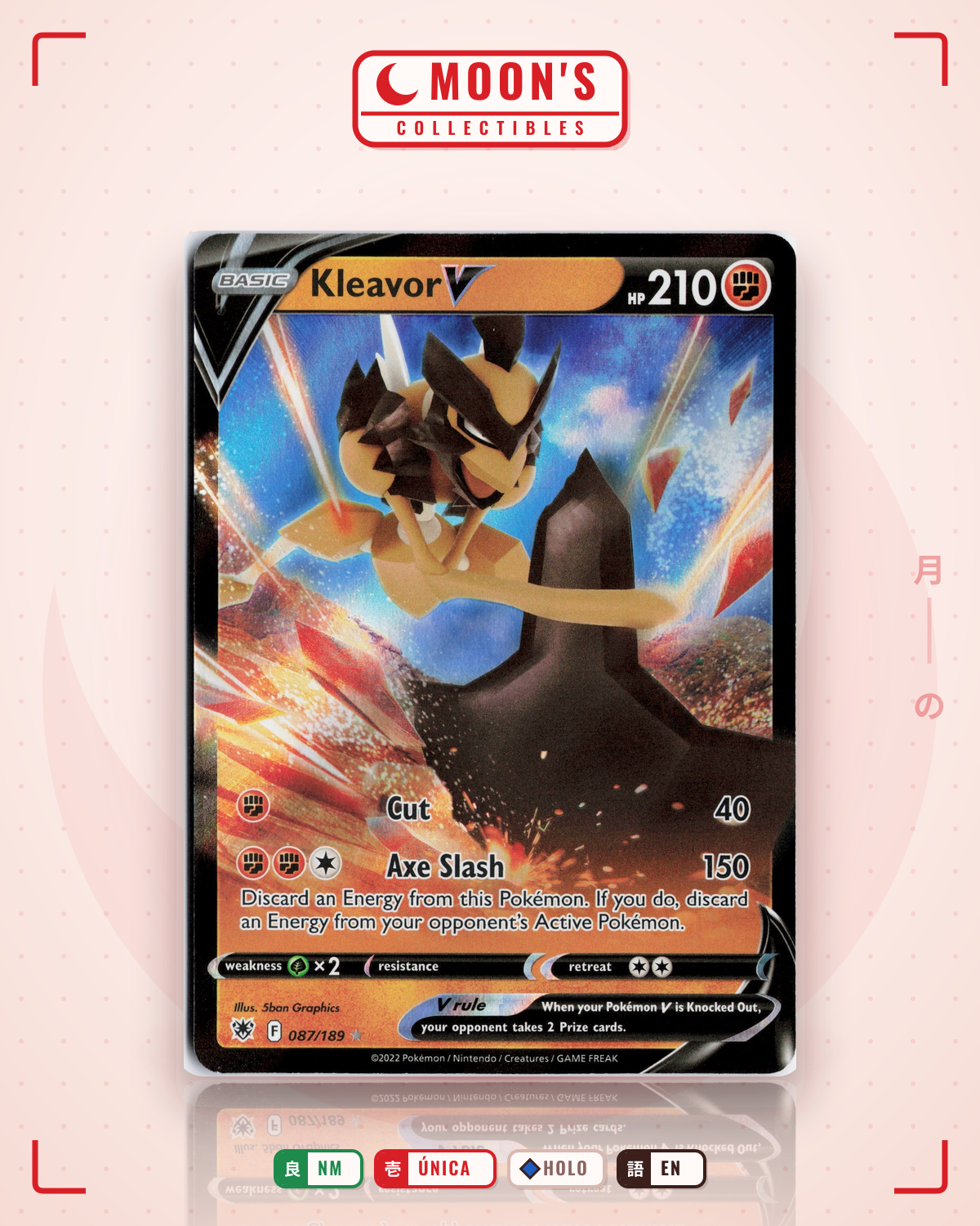Carta Pokémon Kleavor V · Astral Radiance #087/189 (NM) — pieza única en Moon's Collectibles México