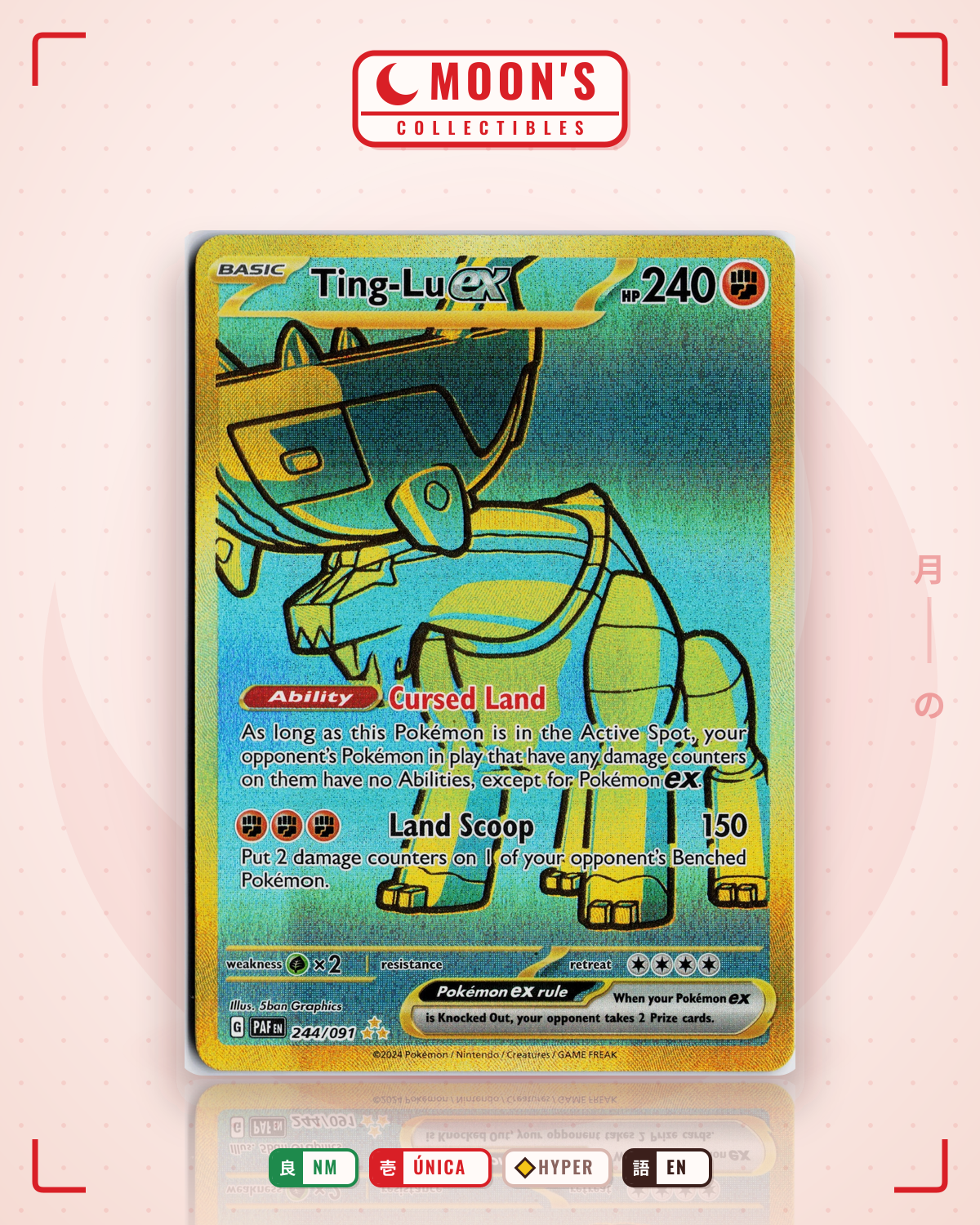 Carta Pokémon Ting-Lu ex · Paldean Fates #244/091 (NM) — pieza única en Moon's Collectibles México