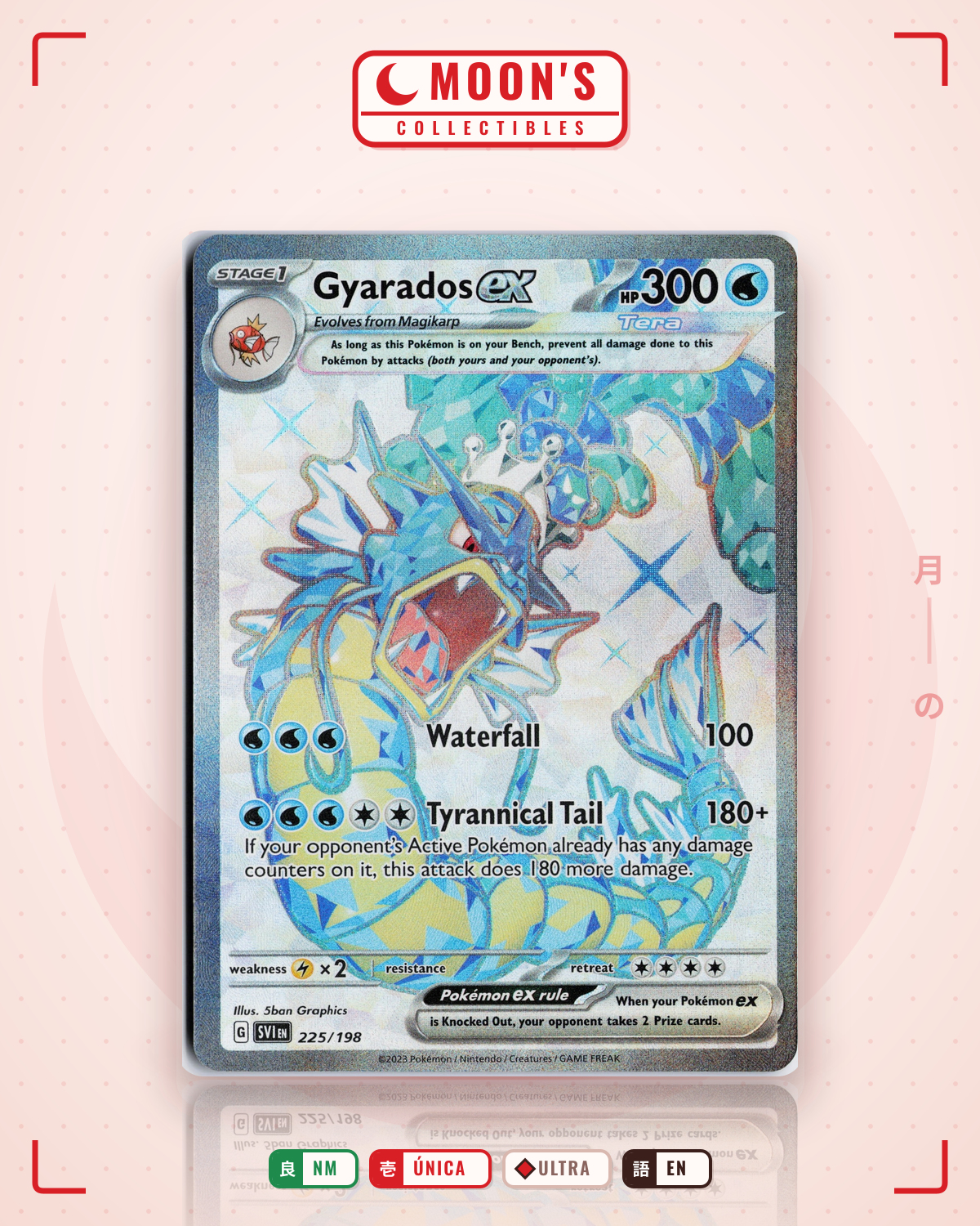 Carta Pokémon Gyarados ex · Scarlet & Violet #225/198 (NM) — pieza única en Moon's Collectibles México