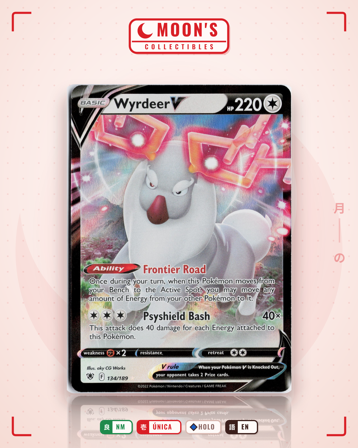 Carta Pokémon Wyrdeer V · Astral Radiance #134/189 (NM) — pieza única en Moon's Collectibles México