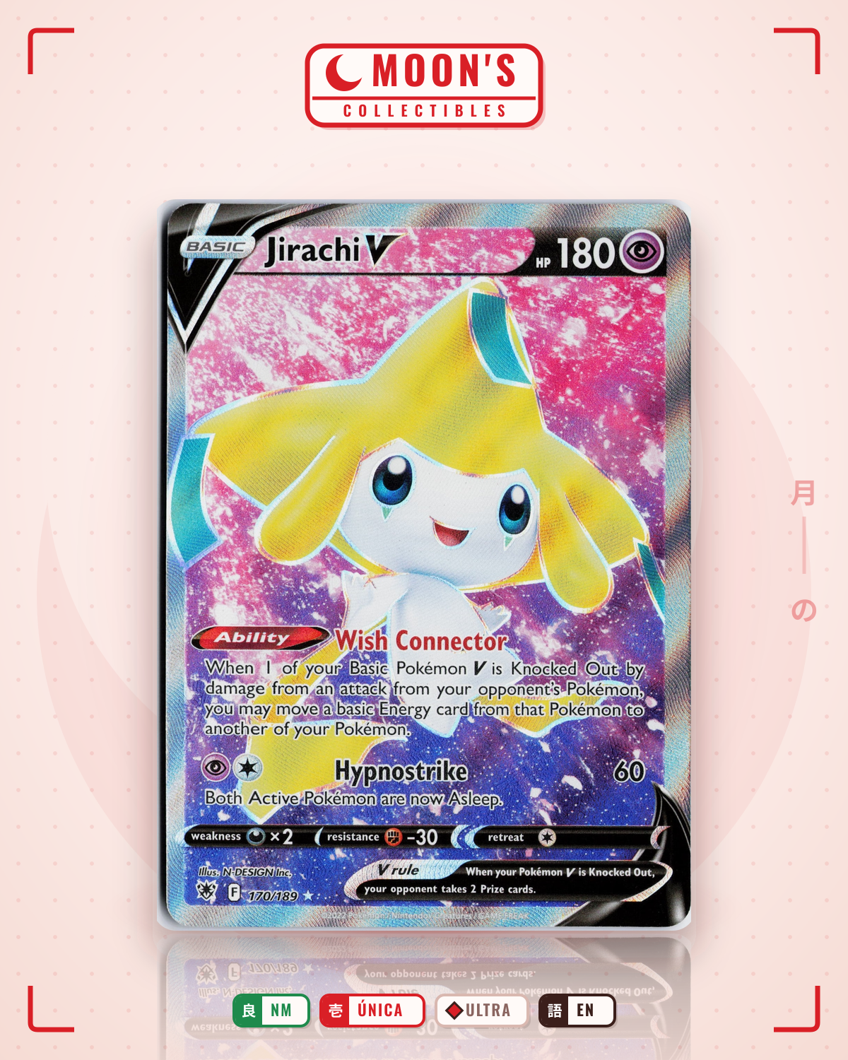 Carta Pokémon Jirachi V · Astral Radiance #170/189 (NM) — pieza única en Moon's Collectibles México