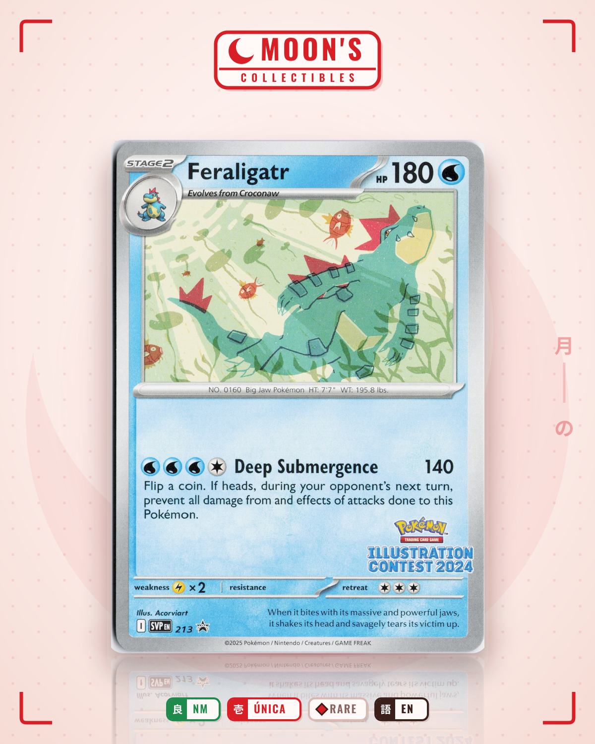 Carta Pokémon Feraligatr · Scarlet & Violet Black Star Promos #213 (NM) — pieza única en Moon's Collectibles México