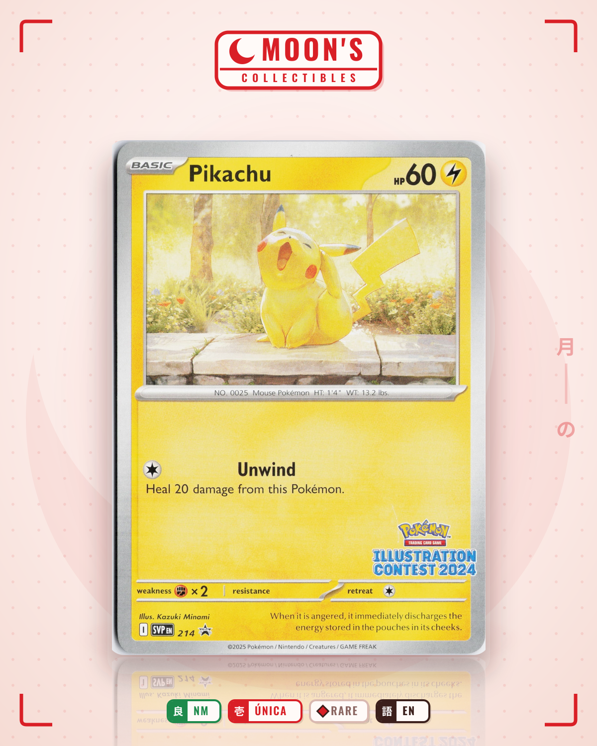 Carta Pokémon Pikachu · Scarlet & Violet Black Star Promos #214 (NM) — pieza única en Moon's Collectibles México