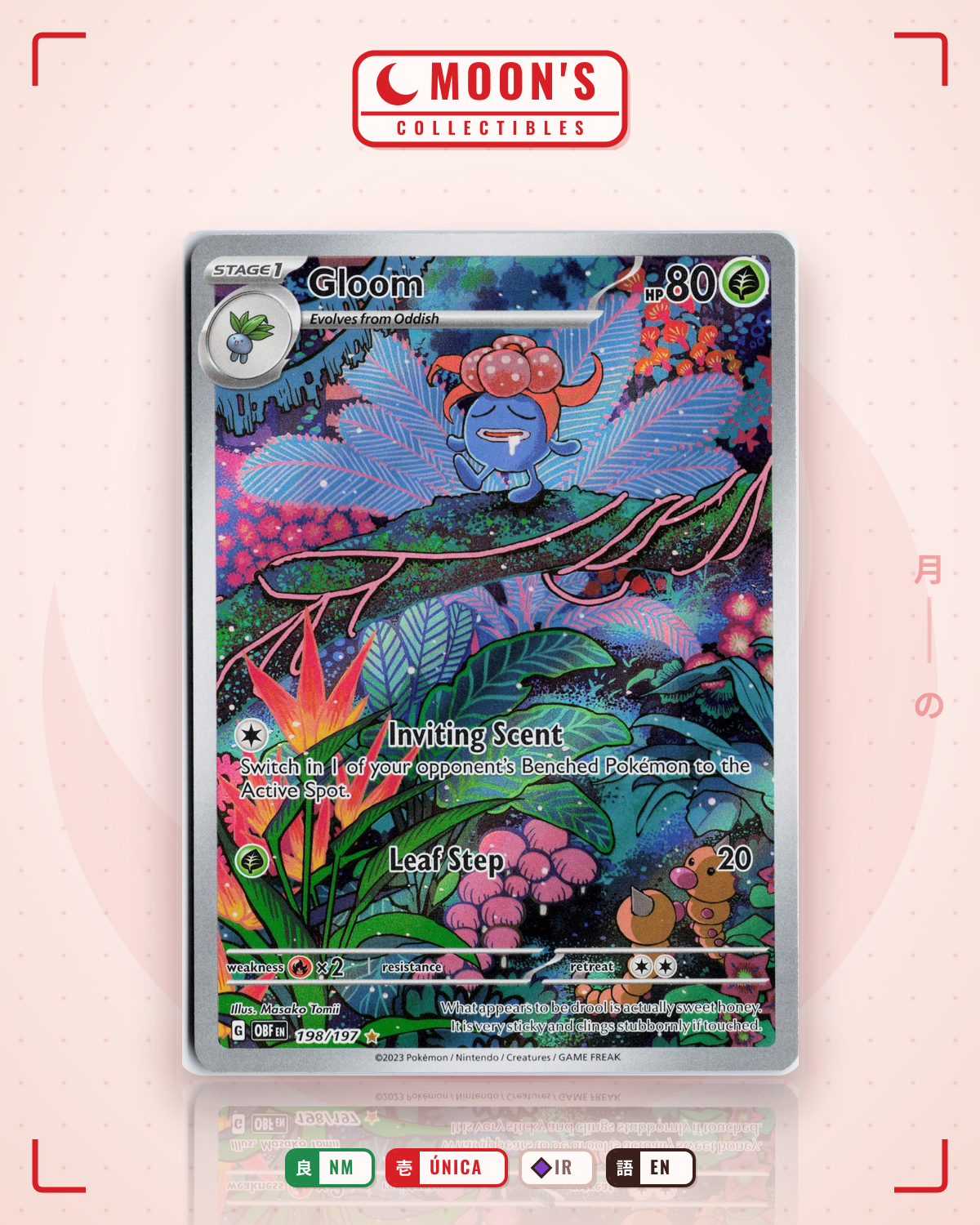 Carta Pokémon Gloom · Obsidian Flames #198/197 (NM) — pieza única en Moon's Collectibles México