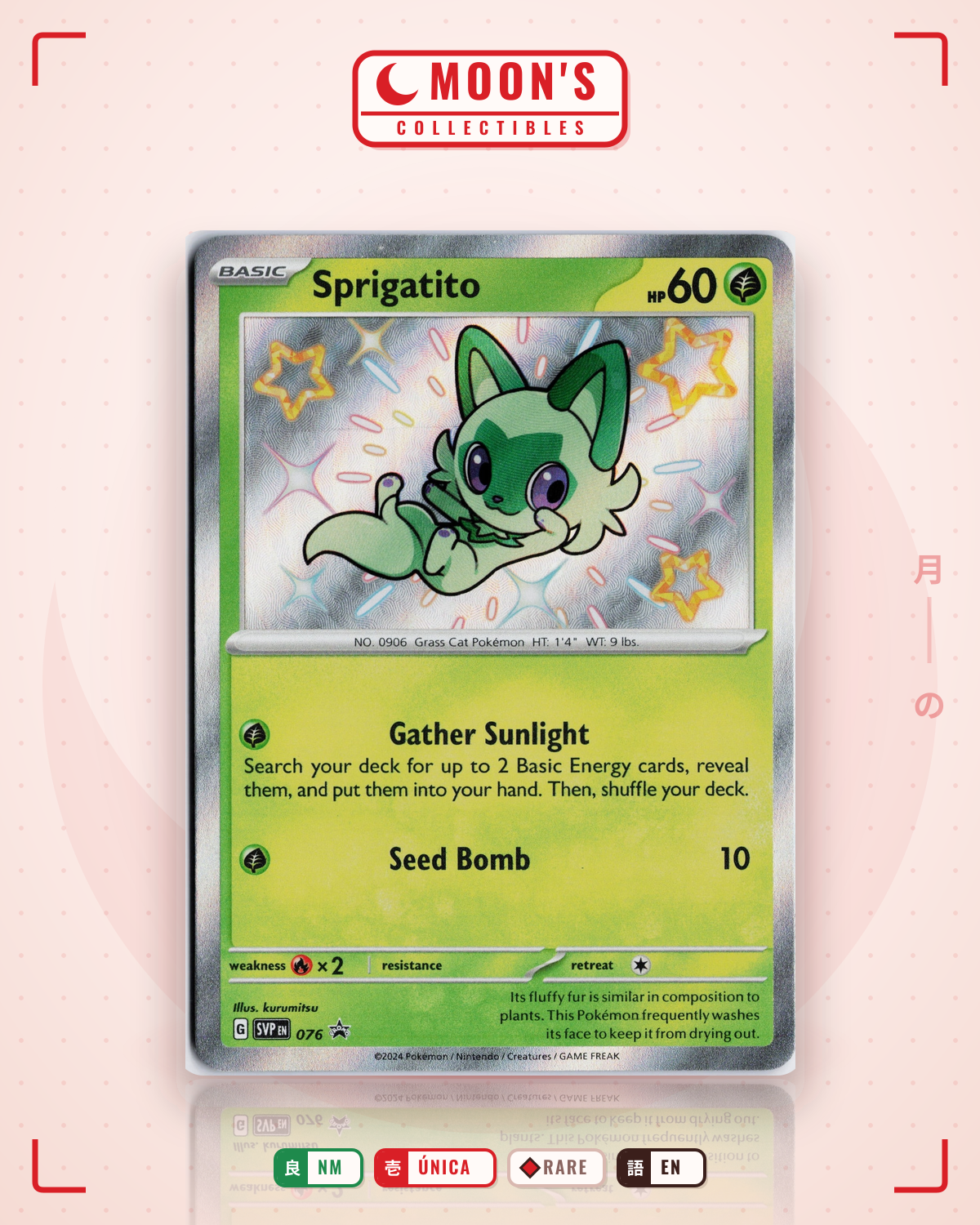 Carta Pokémon Sprigatito · Scarlet & Violet Black Star Promos #076 (NM) — pieza única en Moon's Collectibles México