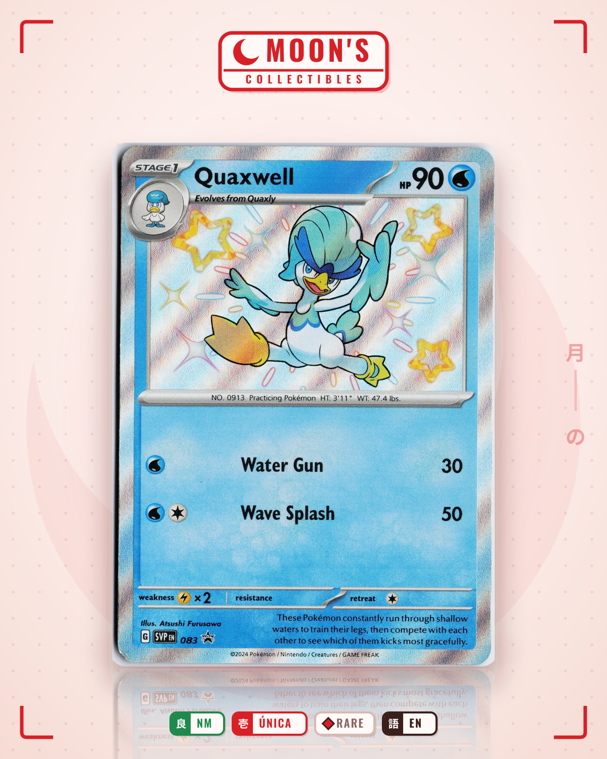 Carta Pokémon Quaxwell · Scarlet & Violet Black Star Promos #083 (NM) — pieza única en Moon's Collectibles México