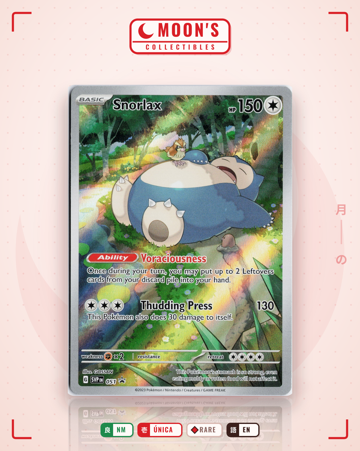 Carta Pokémon Snorlax · Scarlet & Violet Black Star Promos #051 (NM) — pieza única en Moon's Collectibles México