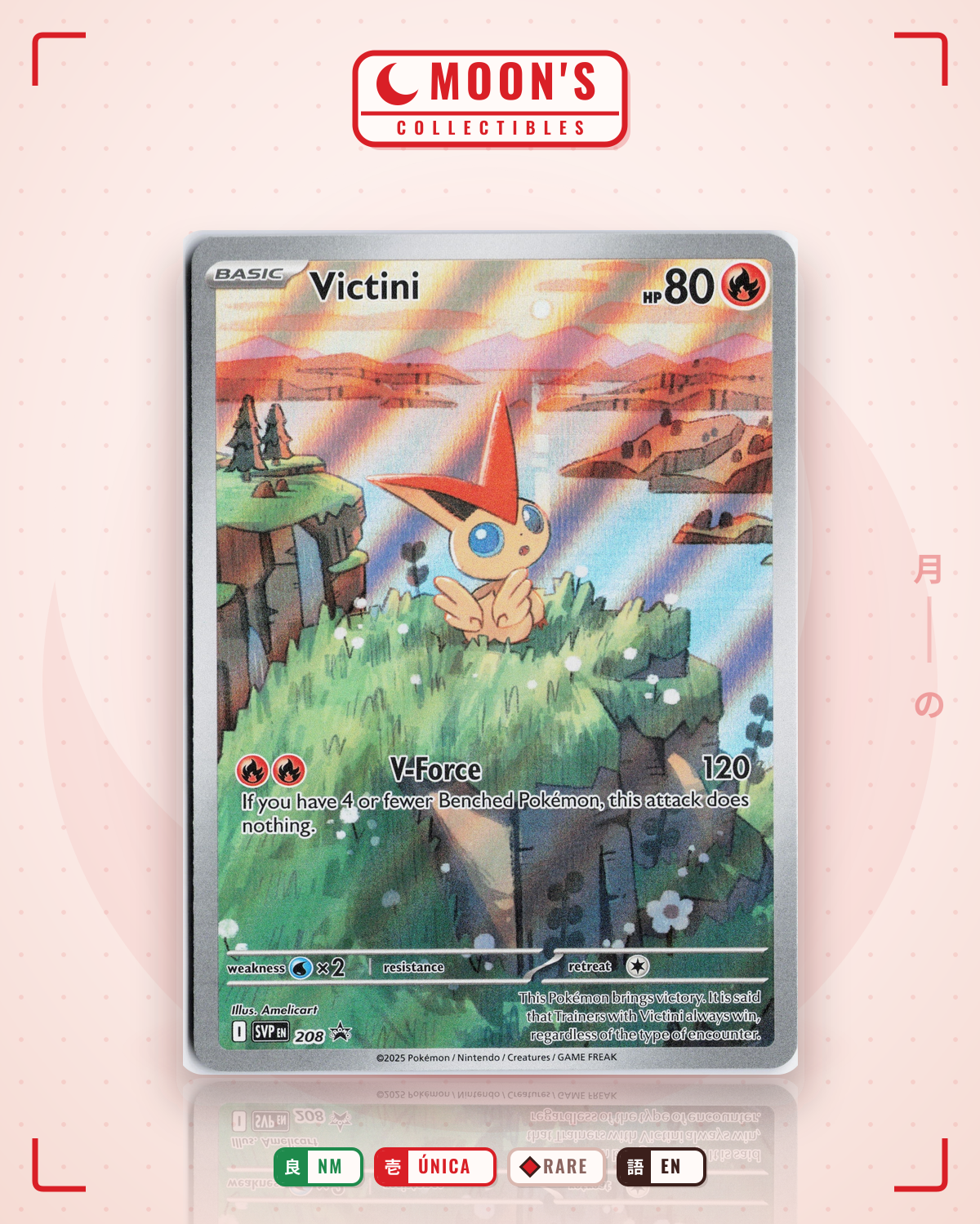 Carta Pokémon Victini · Scarlet & Violet Black Star Promos #208 (NM) — pieza única en Moon's Collectibles México