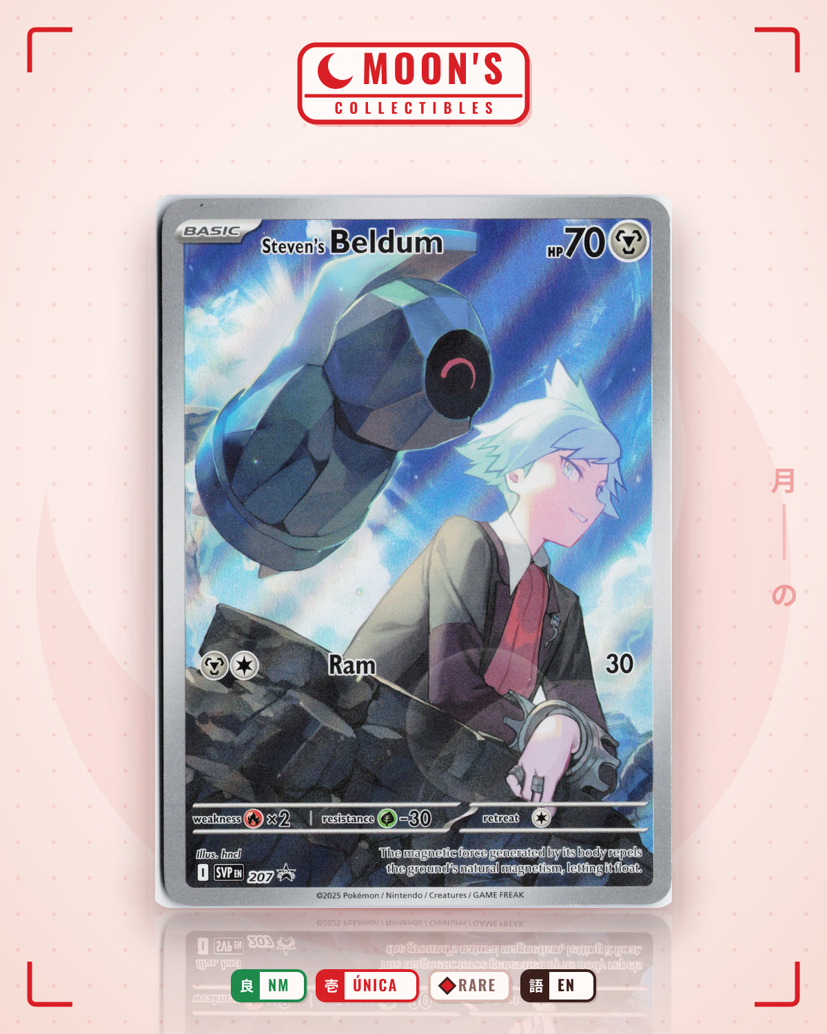Carta Pokémon Steven's Beldum · Scarlet & Violet Black Star Promos #207 (NM) — pieza única en Moon's Collectibles México