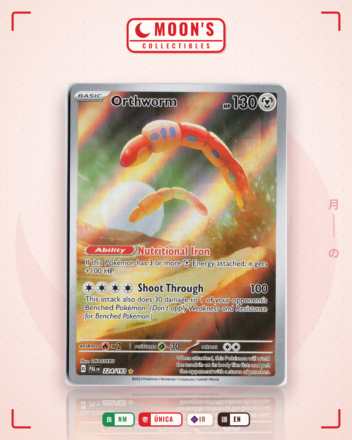 Carta Pokémon Orthworm · Paldea Evolved #224/193 (NM) — pieza única en Moon's Collectibles México