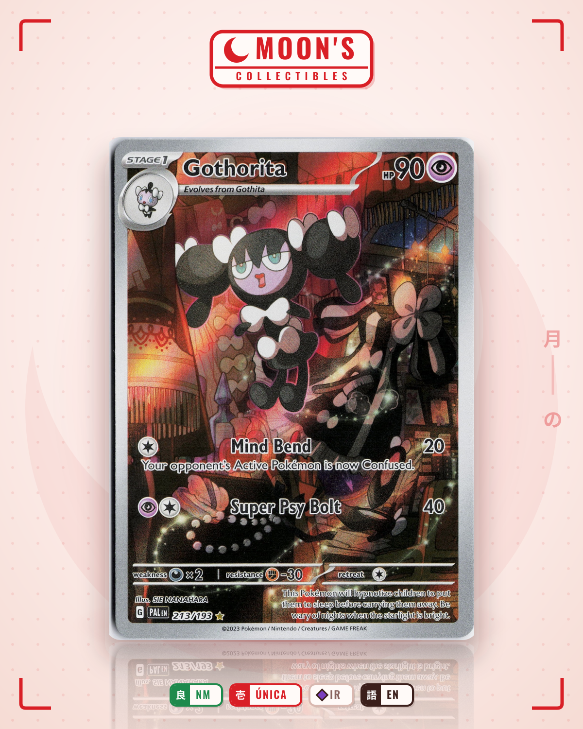 Carta Pokémon Gothorita · Paldea Evolved #213/193 (NM) — pieza única en Moon's Collectibles México