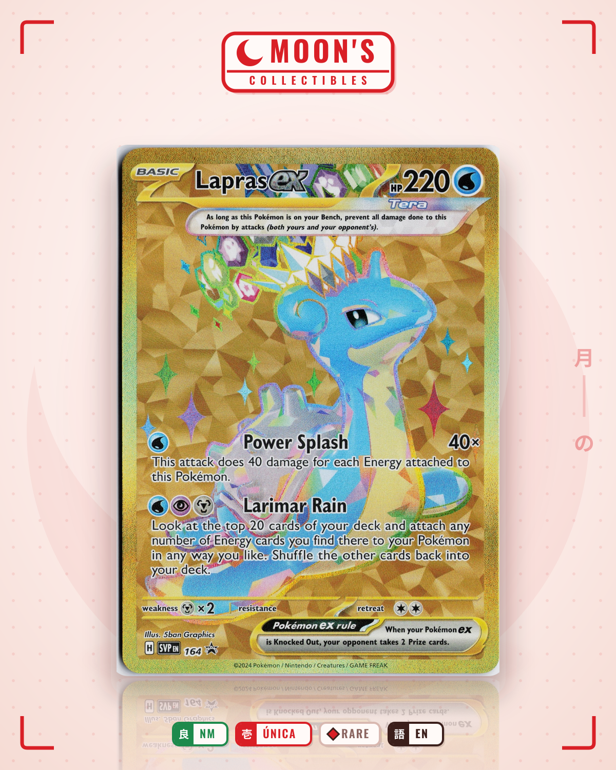 Carta Pokémon Lapras ex · Scarlet & Violet Black Star Promos #164 (NM) — pieza única en Moon's Collectibles México