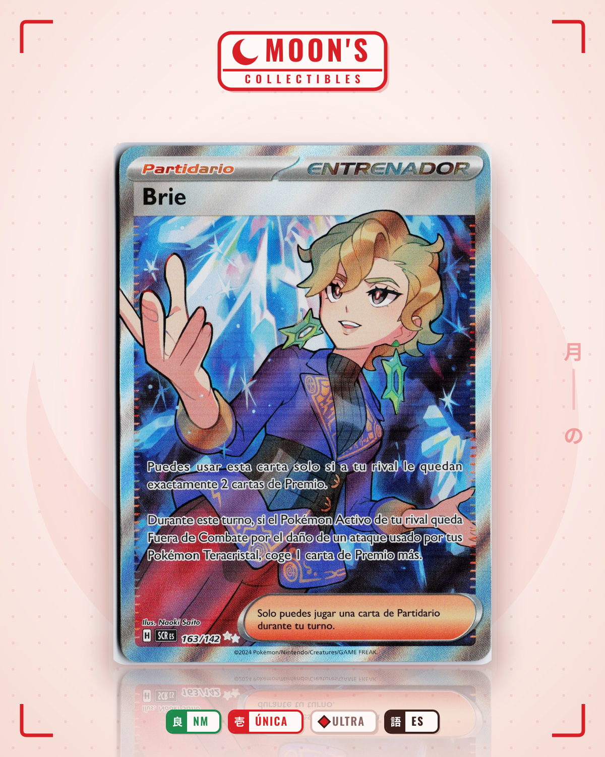 Carta Pokémon Briar · Stellar Crown #163/142 (NM) — pieza única en Moon's Collectibles México