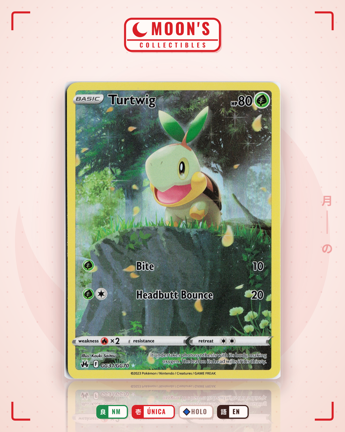 Carta Pokémon Turtwig · Crown Zenith Galarian Gallery #GG31/GG70 (NM) — pieza única en Moon's Collectibles México