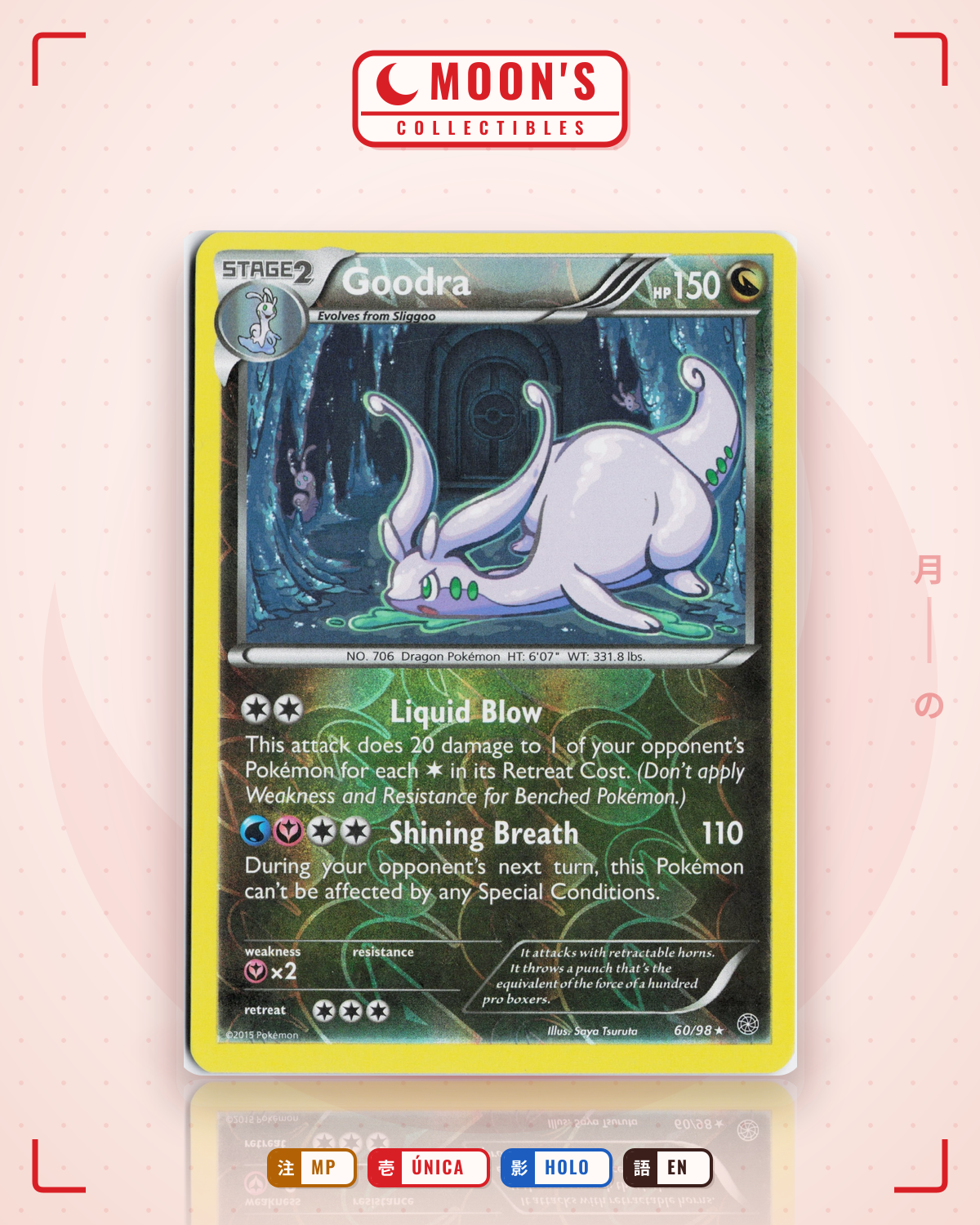 Carta Pokémon Goodra · Ancient Origins #60/98 (MP) — pieza única en Moon's Collectibles México