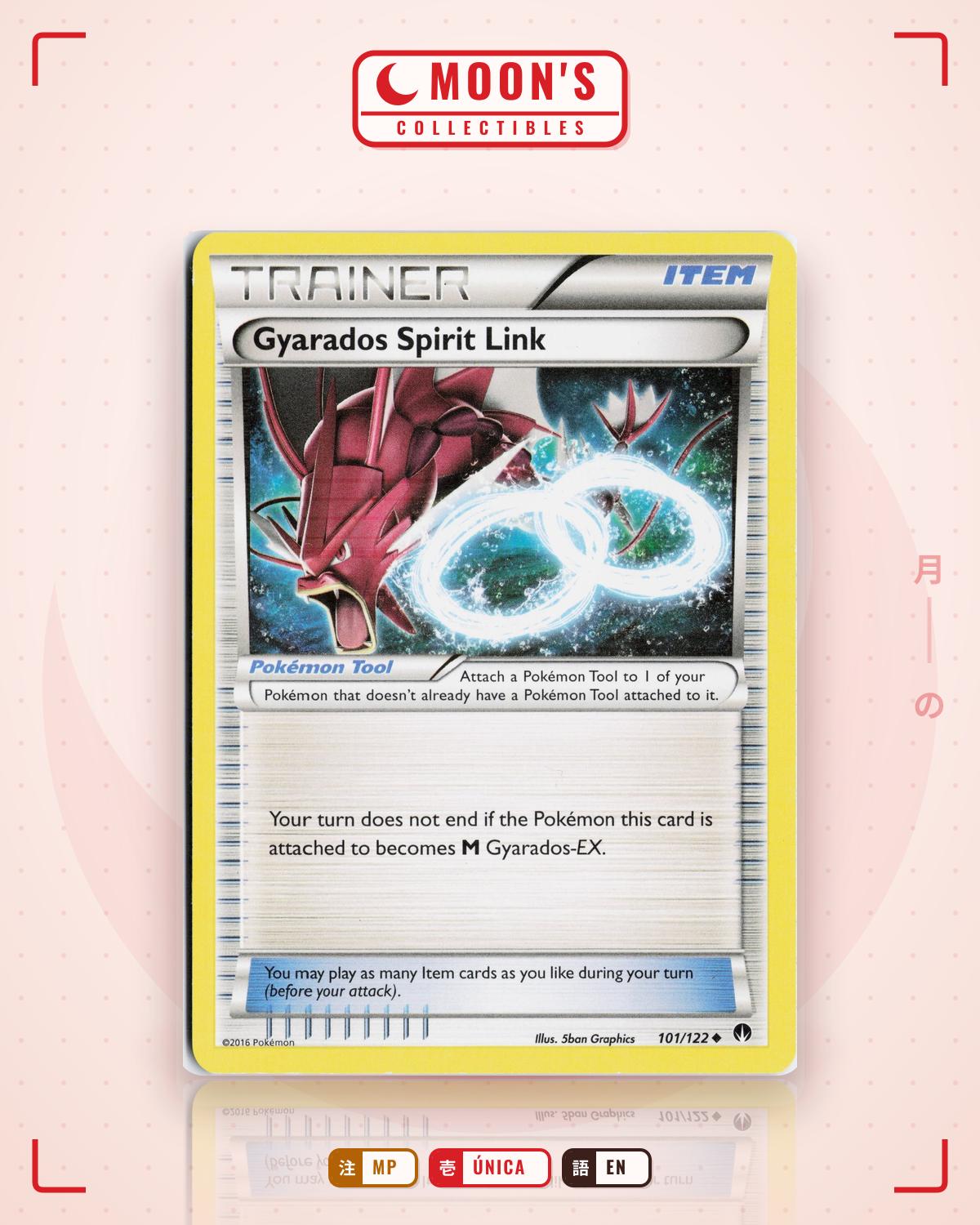 Carta Pokémon Gyarados Spirit Link · BREAKpoint #101/122 (MP) — pieza única en Moon's Collectibles México
