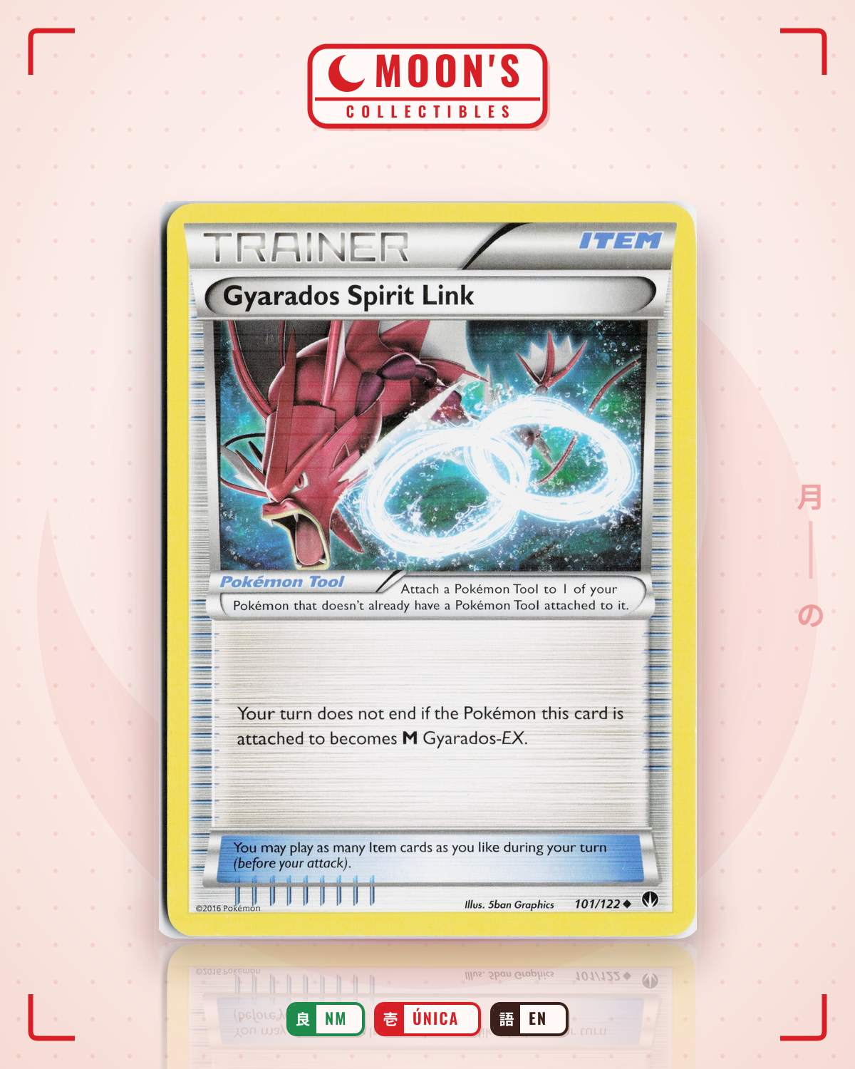Carta Pokémon Gyarados Spirit Link · BREAKpoint #101/122 (NM) — pieza única en Moon's Collectibles México