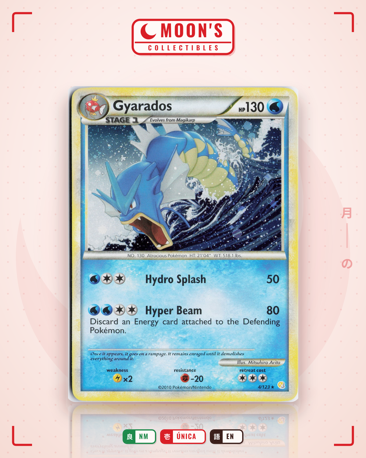 Carta Pokémon Gyarados · HGSS Trainer Kit Gyarados #20/30 (NM) — pieza única en Moon's Collectibles México